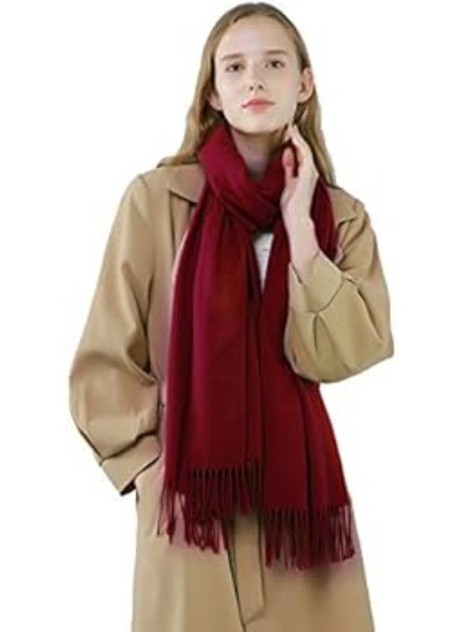 Luxuria Burgundy wool scarf – a winter shawl symbolizing love, warmth, and protection – Mikasa shawl - Image 2